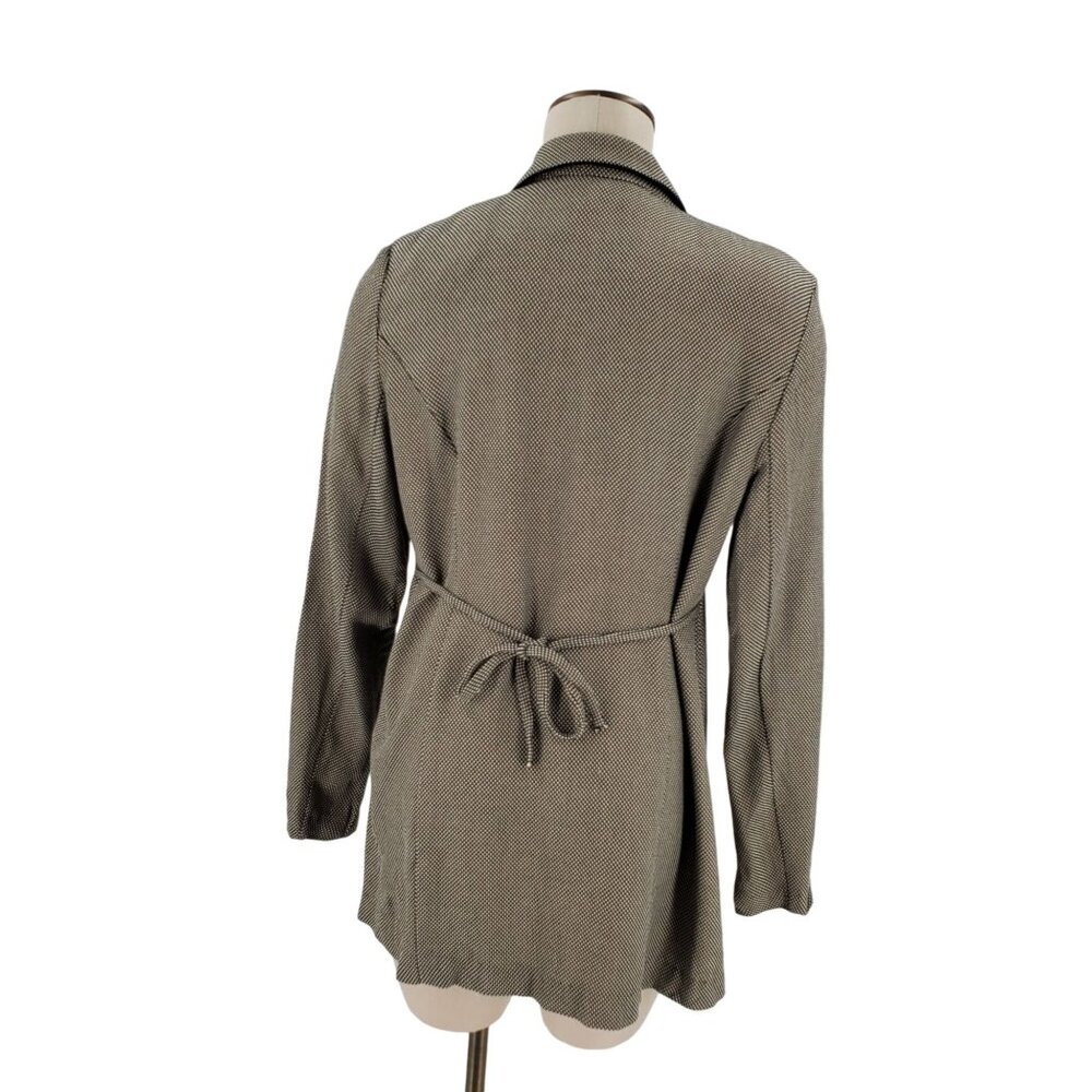 Vintage Motherhood Blazer Jacket Long Button Front Tie Black Size Medium - Picture 7 of 10